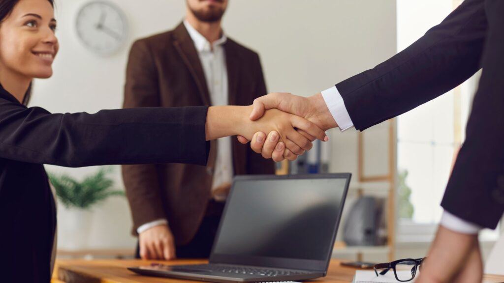 Professional handshake in a mediation environment